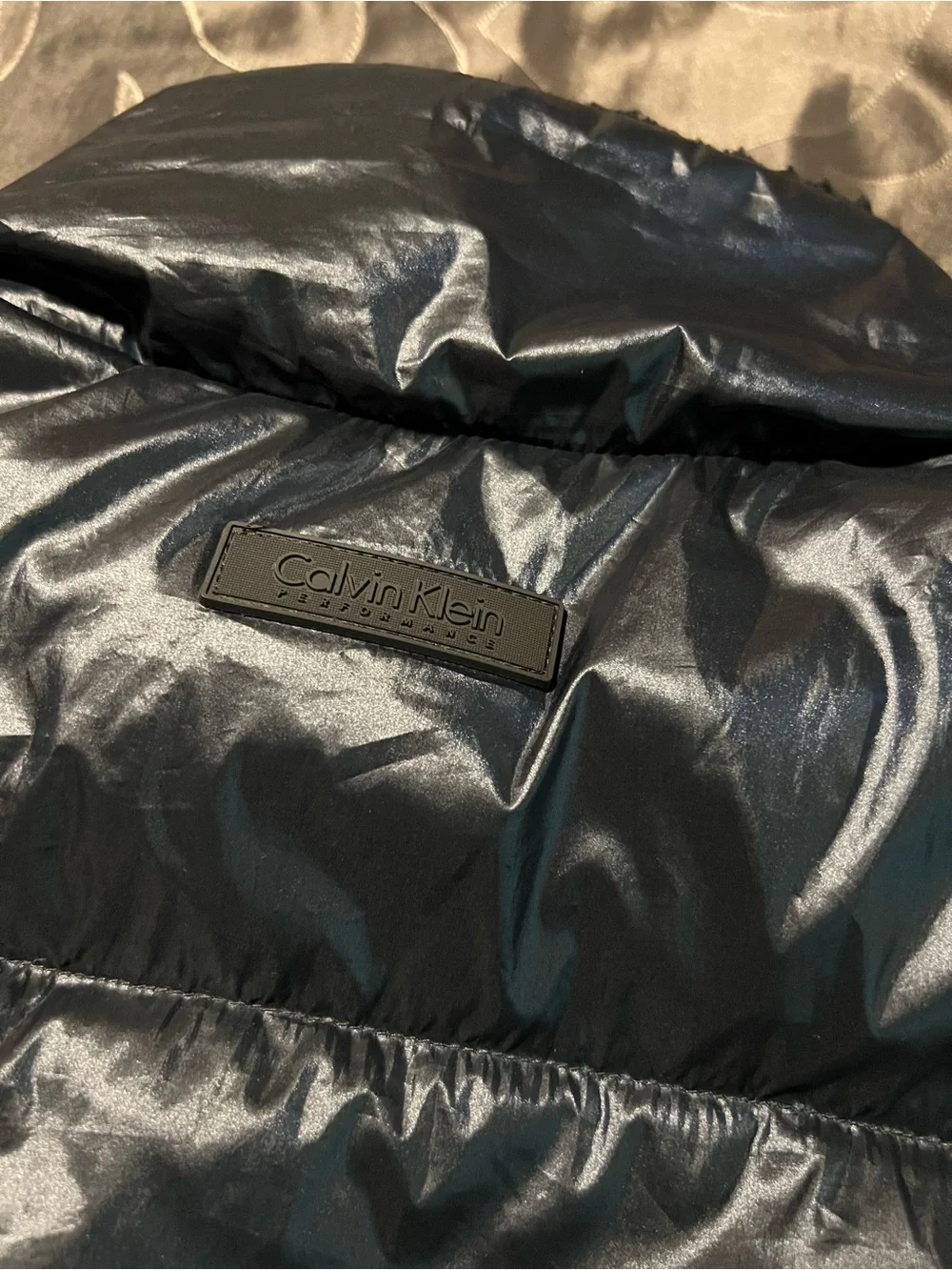 Calvin Klein Performance Black Down Feathers Quilted Vest Women’s Medium